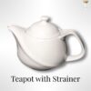 White Bone Teapot with Strainer