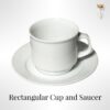 White Bone Rectangular Cup and Saucer